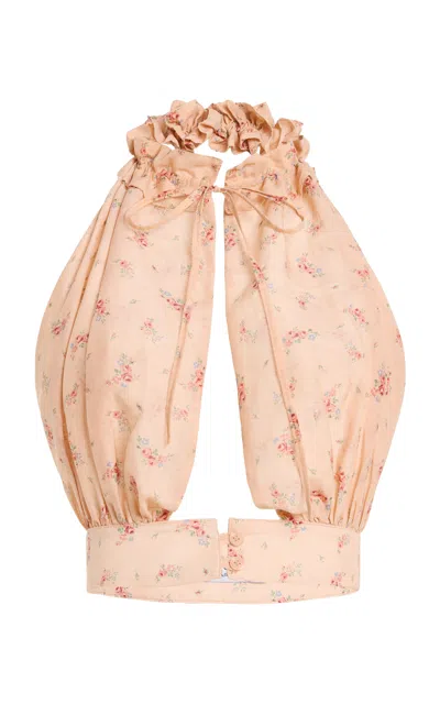 Francoise Françoise Medea Cotton-silk Blouse In Light Pink
