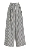 Francoise Mila Pleated Striped-silk Wide-leg Pants