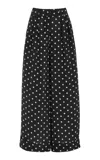 Francoise Polka-dot Palazzo Pants In Black,white