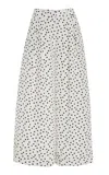 Francoise Mila Polka-dot Silk Wide-leg Pants In Black,white