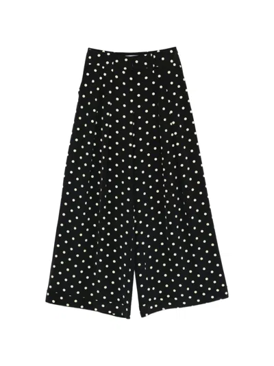 Francoise Mila Polka-dot Trousers In Black