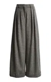 Francoise Mila Wide Leg Wool Pants In Grey