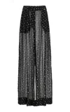 Francoise Mila Wide-legged Fil-coupe Pants In Black