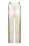 Francoise Minnie Cotton-silk Blend Pants In Ivory