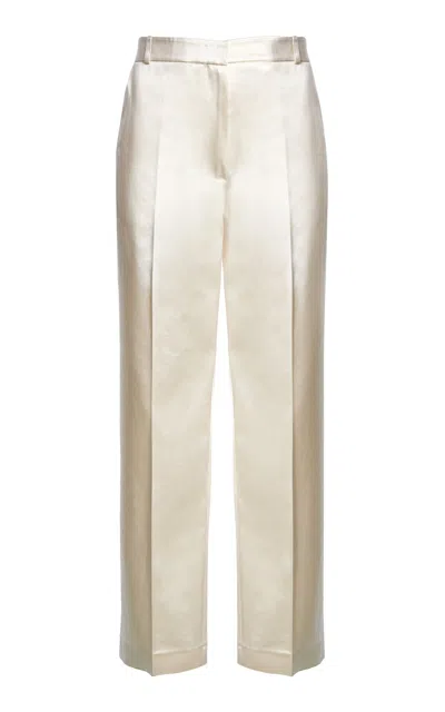 Francoise Minnie Cotton-silk Blend Pants In Ivory