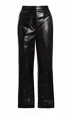 Francoise Minnie Crinkled Vinyl Cotton Pants In Black