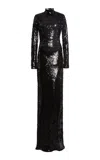 Francoise Mireille Sequined Maxi Dress In Black