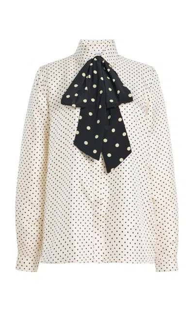 Francoise Françoise Nokia Silk Shirt In Black,white