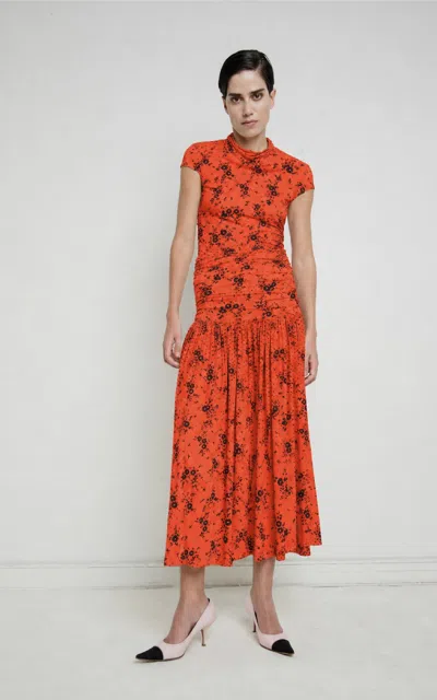 Francoise Françoise Nora Jersey Midi Skirt In Red