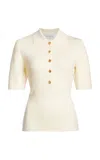 Francoise Pia Soft Wool Polo In Ivory