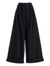 Francoise Mila Pleated Cotton Wide-leg Pants