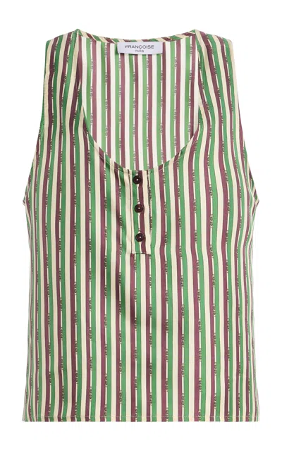 Francoise Françoise Poppy Silk Tank In Stripe