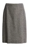 Francoise Poppy Wool Skirt In Grey