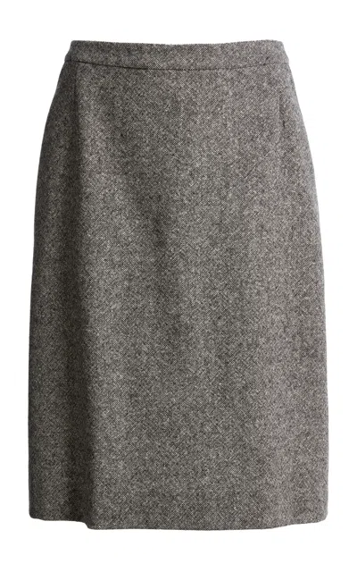 Francoise Poppy Wool Skirt In Grey