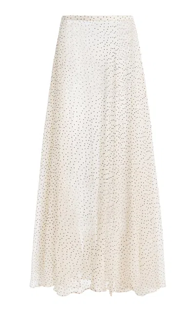 Francoise Françoise Savannah Silk Maxi Skirt In Black,white