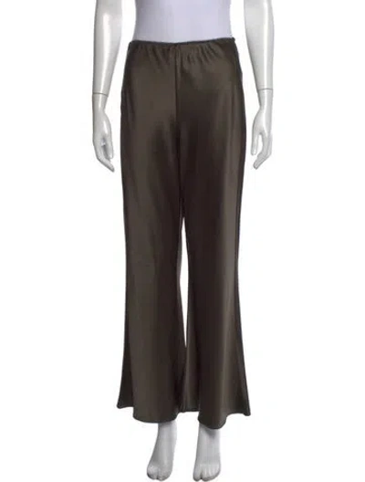 Pre-owned Francoise Silk Flared Pants In Brown