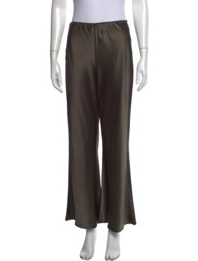 Pre-owned Francoise Silk Flared Pants In Brown