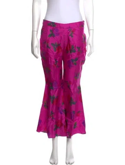 Pre-owned Francoise Silk Flared Pants W/ Tags In Pink