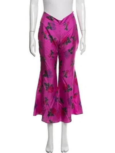 Pre-owned Francoise Silk Flared Pants W/ Tags In Pink