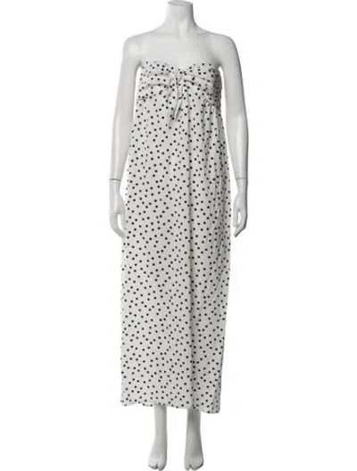 Pre-owned Francoise Silk Long Dress In White