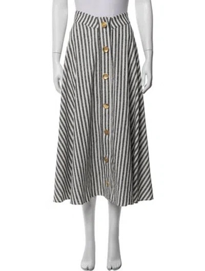 Pre-owned Francoise Silk Midi Length Skirt In Neutrals