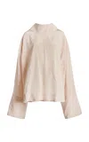 Francoise Sloane Turtleneck Silk Top In Stripe
