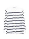 Francoise Striped Buttoned Top In White