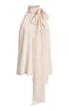 Francoise Susan Ribbon Neck Tie Silk Top In Stripe