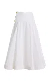 Francoise Françoise Tallulah Ruffled Cotton Midi Skirt In White