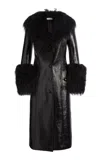 Francoise Tamara Sheepskin Coat In Black