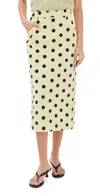 Francoise Tina Twill Skirt Lemon Polka Dot In Neutral