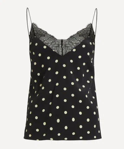 Francoise Women's Layla Polka-dot Chemise Top In Black