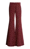 Francoise Zaoua Silk Crepe Trousers In Burgundy