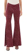 Francoise Zaoua Silk Pants Polka Dot Burgundy In Burgundy