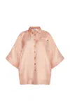 Francoise Zaoua Silk Twill Top In Light Pink