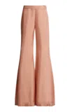 Francoise Zaoua Silk Twill Trousers In Light Pink