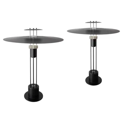Pre-owned Frandsen Space Age 3-line Series Table Lamps By  - A Pair In Black
