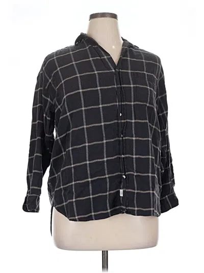 Pre-owned Frank & Eileen 3/4 Sleeve Button Down Shirt In Black