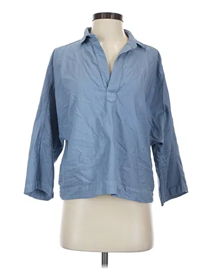 Pre-owned Frank & Eileen 3/4 Sleeve Button Down Shirt In Blue