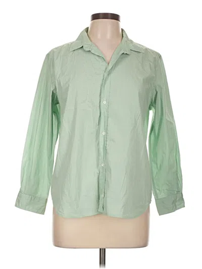 Pre-owned Frank & Eileen 3/4 Sleeve Button Down Shirt In Green