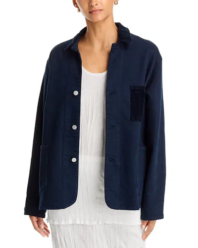 Frank & Eileen Bantry Cotton Blend Barn Jacket In Blue