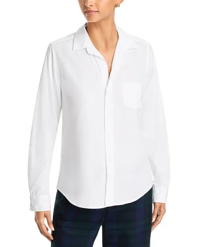 Frank & Eileen Barry Cotton Printed Button Up Shirt In White