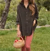 Frank & Eileen Barry Tailored Button Up Shirt In Chocolate In Brown
