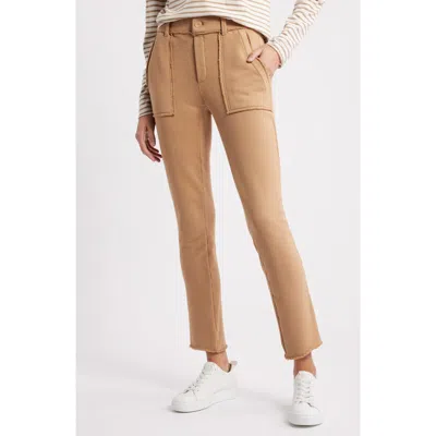 Frank & Eileen Blackrock Raw Edge Cotton Sweatpants In Brown