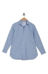 Frank & Eileen Boyfriend Cotton Button-up Shirt In Blue
