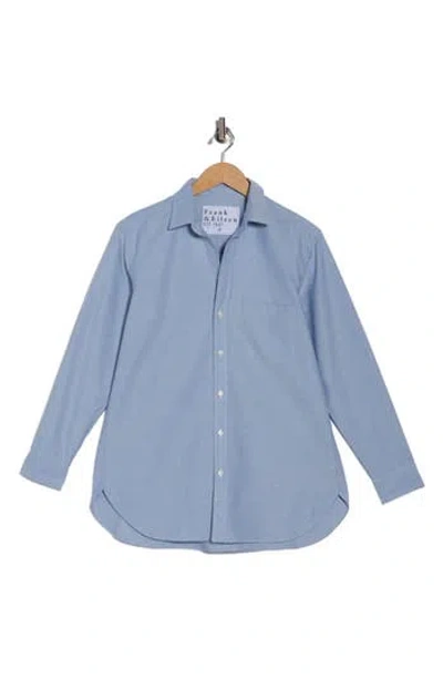 Frank & Eileen Boyfriend Cotton Button-up Shirt In Blue
