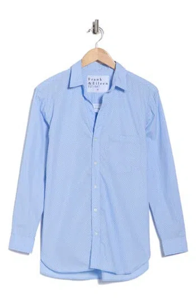 Frank & Eileen Boyfriend Cotton Button-up Shirt In Blue