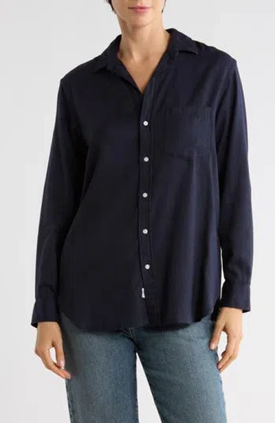 Frank & Eileen Boyfriend Cotton Button-up Shirt In Blue