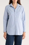 Frank & Eileen Boyfriend Cotton Button-up Shirt In Blue