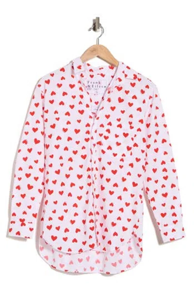 Frank & Eileen Boyfriend Cotton Button-up Shirt In Red